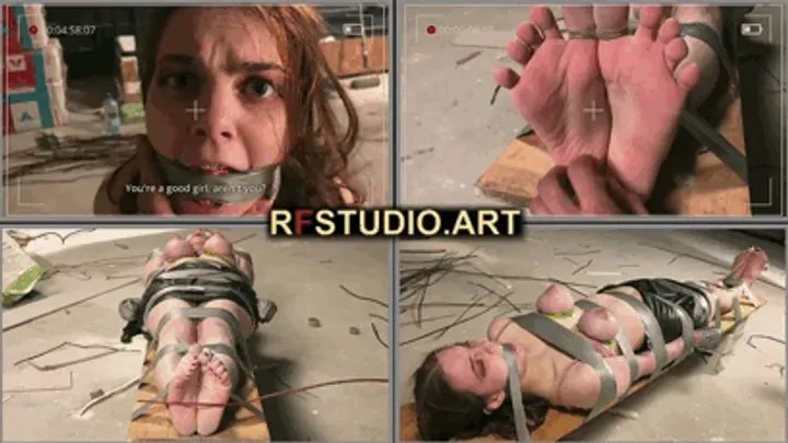 Rf Studio Production - Foxy Captured at the Construction Site - Tight Breast Bondage and Dirty Barefoot Bastinado (UHD 4K MP4)
