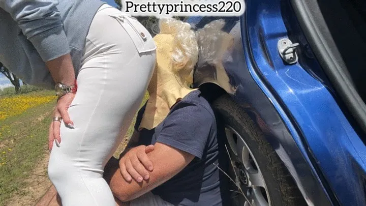 Prettyprincess - Dominatrix in White Leggings Humiliates Her Slave