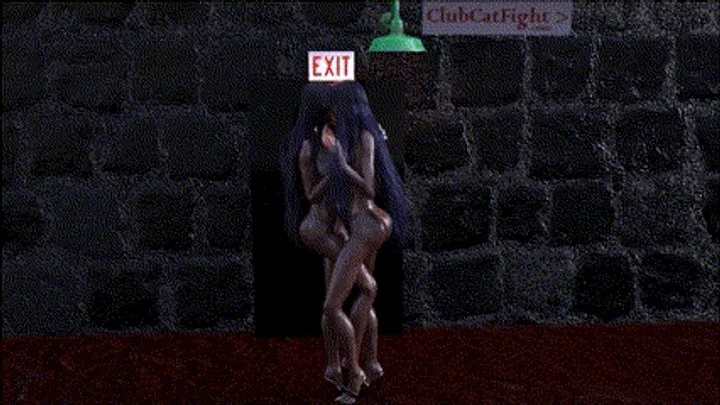 Girl Girl Catfights Sexfights - Black Cat CatBall CatFight Tongue Fight part 1
