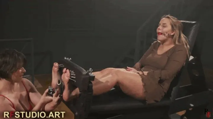 Rf Studio Production - Double Tickling Party - Annabelle and Volchenok in Stocks + Bonus Double Hogtie (FULL HD MP4)