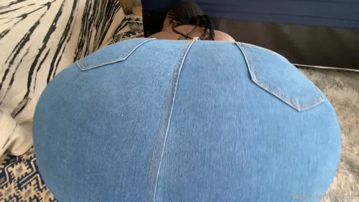 Tabbys Ebony Assss - UPSKIRT TIGHT DENIM MINI SKIRT LOUD FARTS
