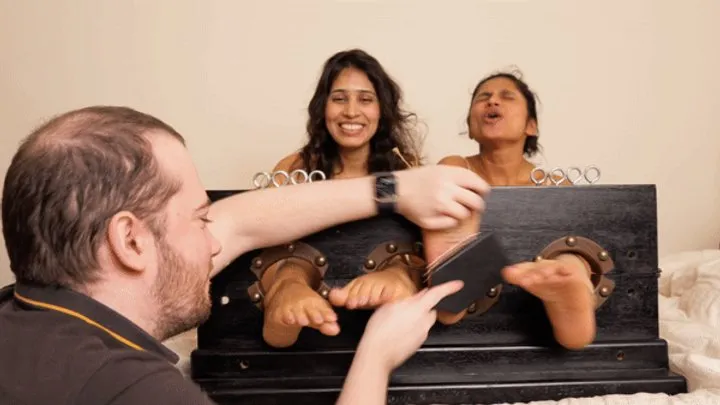 Lovely Laugh Tickling - Two Indian Princesses in the Stocks