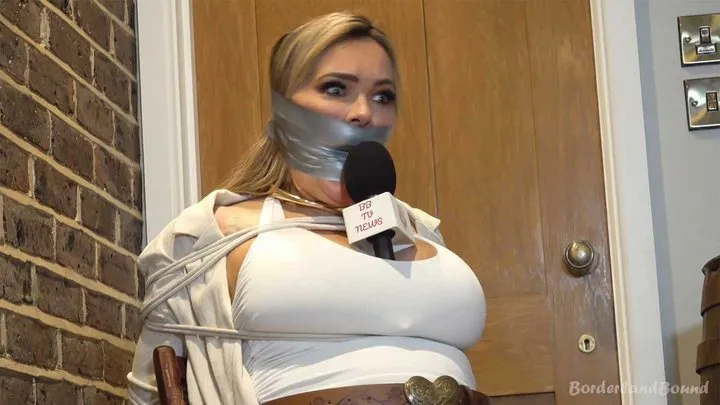 Borderland Bound - Charley in: Borderland Action News Big-Jugged Bimbo Reporting Repeatedly Gagged & Bound During Hijacked Broadcast! (4K)