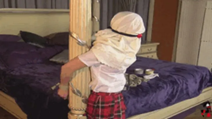 Cinched And Secured - Step-Mother & Step-Daughter Viciously Gagged and Pole Tied! (MP4 Format)