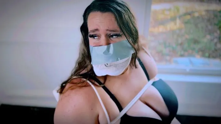 Peachy Keen Pleasures - POV: You Are The Intruder Who Ties Up Celia & Gags Her With Her Own Socks (1080p) - Celia Ray - pov, rope bondage, chair tied, mouth stuffed with her own socks, tape gag, bra, panties