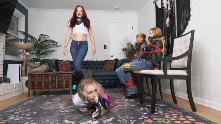 Kobe Lee's Fetish Paradise - Jacquelyn Velvets Shouldn't trust Kobe Lee, Kat Von Wylder and Juicy In Rope Bondage With Silk Scarves and Mouth Stuffing FULL SD