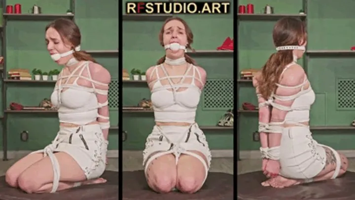 Rf Studio Production - Tilda - Elegant Rope Doll - Keeling Bondage and Huge BallGag on Turntable (UHD 4K MP4)