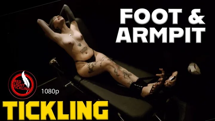 Red Light Tickling - Ticklish Jane Topless & Barefoot, Bound to the Tickle Bench?– Merciless Armpit & Foot Tickle Torment - 1080p