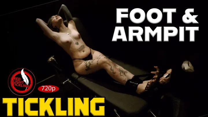 Red Light Tickling - Ticklish Jane Topless & Barefoot, Bound to the Tickle Bench?– Merciless Armpit & Foot Tickle Torment - 720p