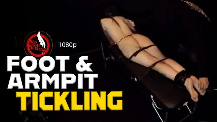 Red Light Tickling - Face Down Ticklish Jane Topless & Barefoot, Bound to the Tickle Bench?– Merciless Intense Armpit & Foot Tickle Torment | 1080p