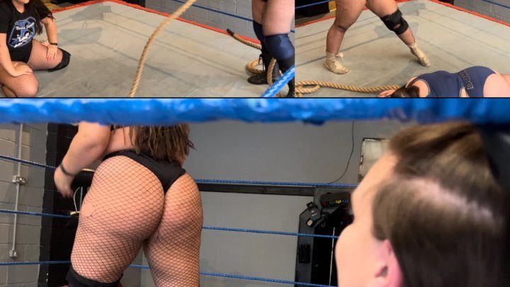 Power Girls Pro Wrestling - BBW vs giantess tug of war and ass smother Stinkfaces