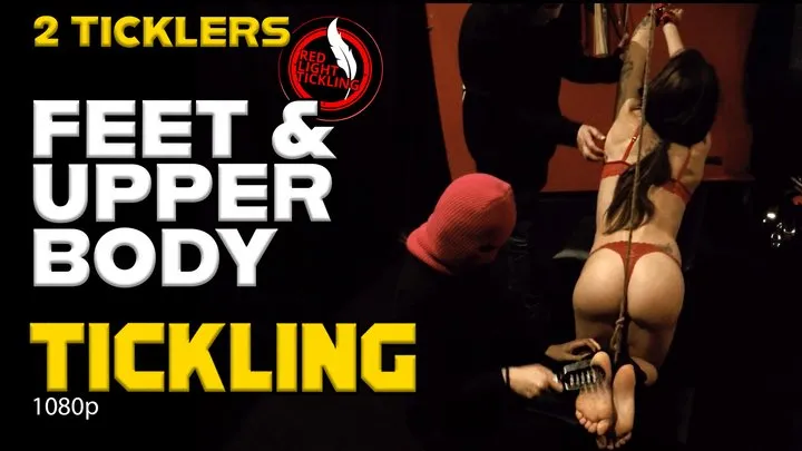 Red Light Tickling - 2 Ticklers for Sporty Luna | Tied Up and Tickled on the kneeling bench | Fetish Tickling | Insane Intense Tickle | 1080p