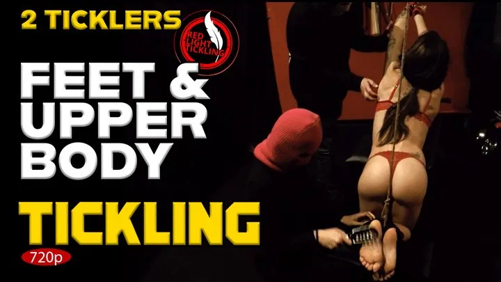Red Light Tickling - 2 Ticklers for Sporty Luna | Tied Up and Tickled on the kneeling bench | Fetish Tickling | Insane Intense Tickle | 720p