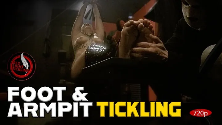 Red Light Tickling - Ticklish Sasha Tied Up and Tickled on the Tickle Chair | Feet and Armpit tickle | Fetish Tickling | 1080p