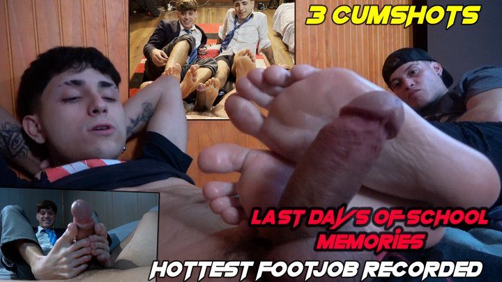 Str8crushfeet - School memories Hottest footjob 3 cumshots - Benjamin Mora milking Pain with his perfect long toes