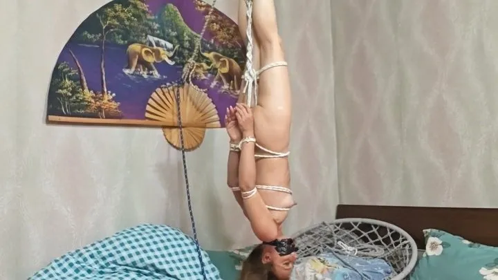 Kinkynaughtycpl - hopping around while i am tied and gagged , suspended bondage