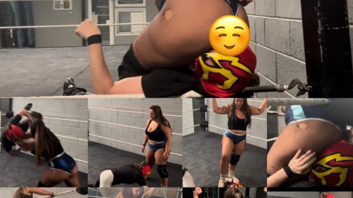 Nadia Sapphire - BBW dominates skinny male with face sits, foot on chest, ball busting and stomping