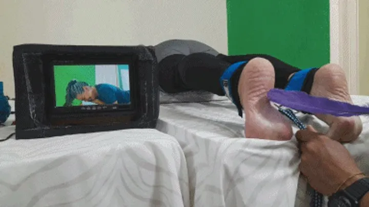 Tropical Foot Fetish Videos - Agatha in face down soles tickling on tropical tv