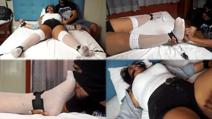 Divarope Latinas In Fetish Bondage - Gorgeous and helpless Lorena in her first spreadeagle tickling moment! - MOV