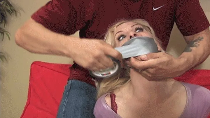 Old School Ties By Steve Villa - d2506EDEN-Busty Blond taped up and gagged tight