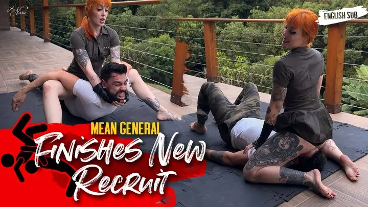 Mistress Nara Neveu - Mel Fire tests her new recruit Hex in intense wrestling training (1080 ENG) Mixed Wrestling - Army - Military - HeadScissor - Scissorhold - Facesitting