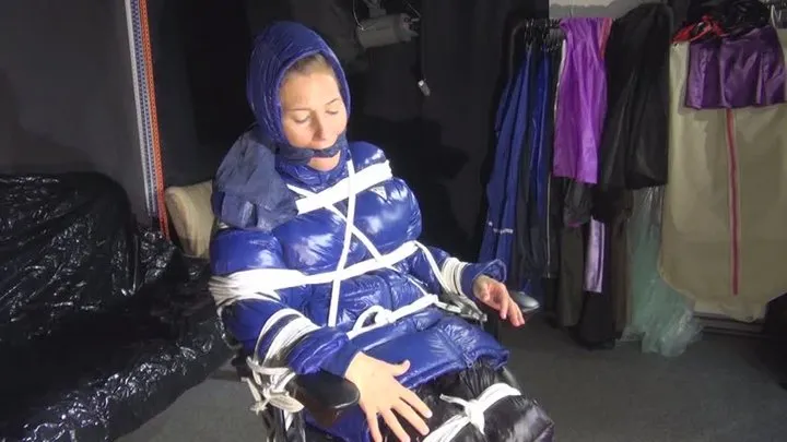 Shinynylonartsbound - Sandra bound and gagged in shiny nylon downwear
