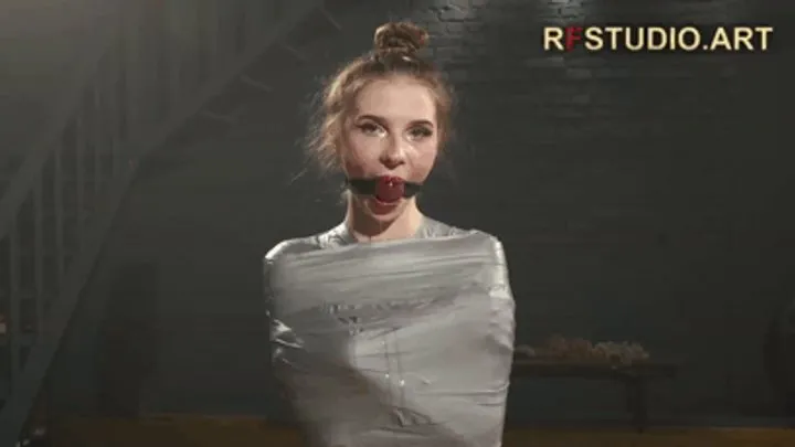 Rf Studio Production - Meloxy - Tape Mummification Part 1 - Creating a Sexy Grey-Tape Mummy (FULL HD MP4)