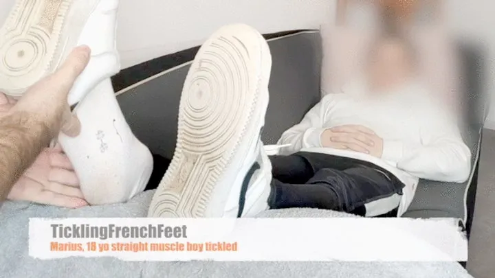 Tickling French Feet - Marius, 18 yo muscle straight boy first tickle session (mobile)