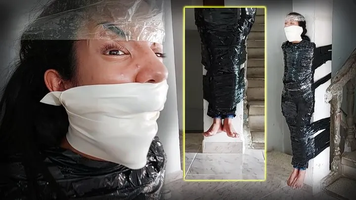 Selfgags - The Levitating Mummy – Mummified Maria Suspended, Gagged, Wrapped, and Left Hanging (low res mp4)