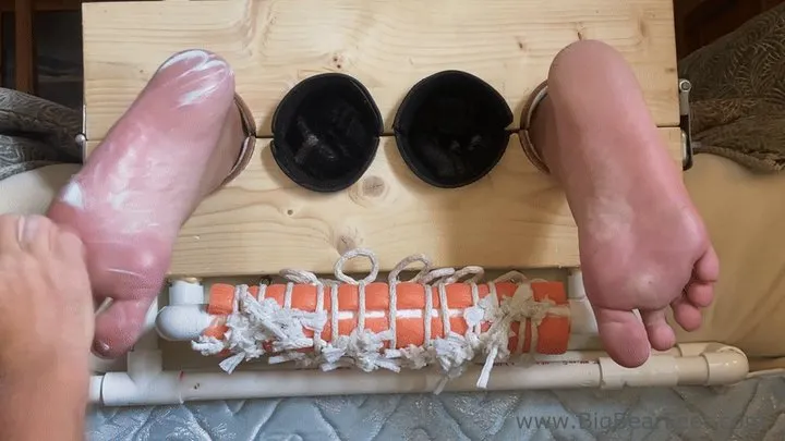 All Male Tickling Dungeon - Im1n2ft - Tickling with Lotion - lotion on big wide feet and tickling