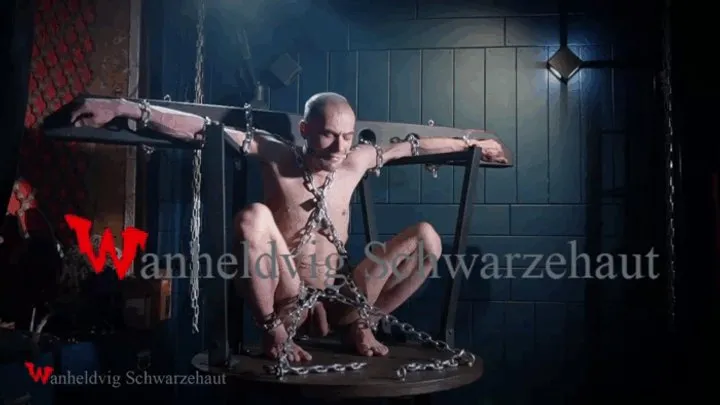 Wanheldvig Schwarzehaut - ZEUS CHAINED and BALLGAGGED in ROTATE TABLE sony FHD 1080p