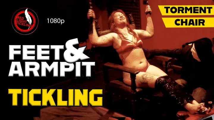 Red Light Tickling - Ticklish Redhead Chiara Tied Up and Tickled on the Tickle Chair | Fetish Merciless Feet and Armpit Tickling | Foot Tickle, Armpits and Belly Intense Tickling | 1080p