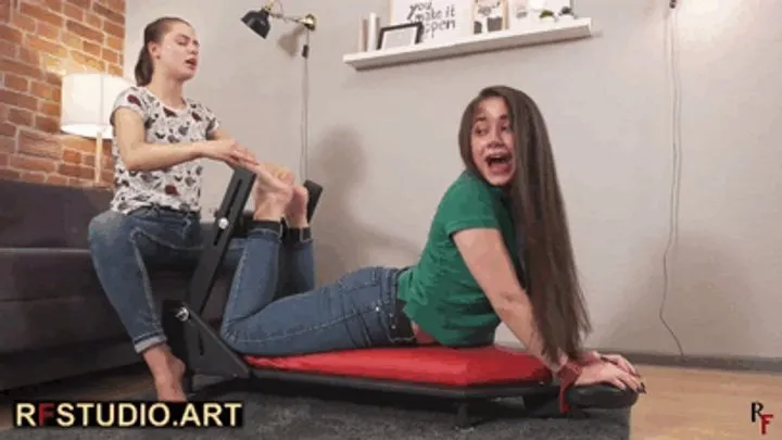 Rf Studio Production - Leya Tickles Tonya's Feet in Tickling Device (HD 720p MP4)