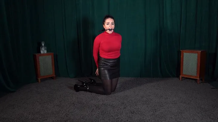 Altgirlsbound - 5030 Sapphire in Red Turtleneck Part 3 CUFFS