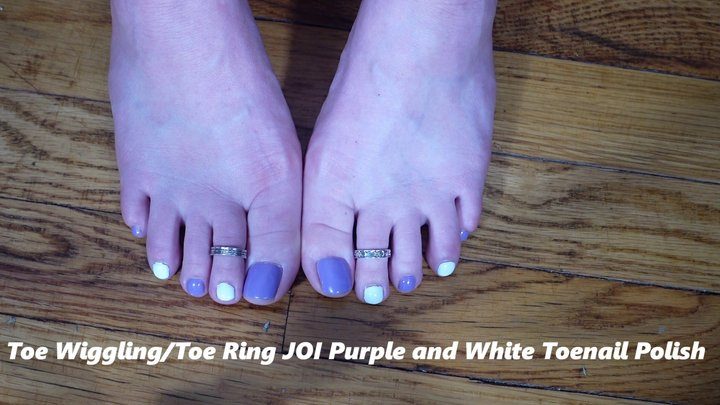 Deanna's Clip Store - *850x480* Toe Wiggling and Toe Rings JOI with Purple and White Toenail Polish MP4