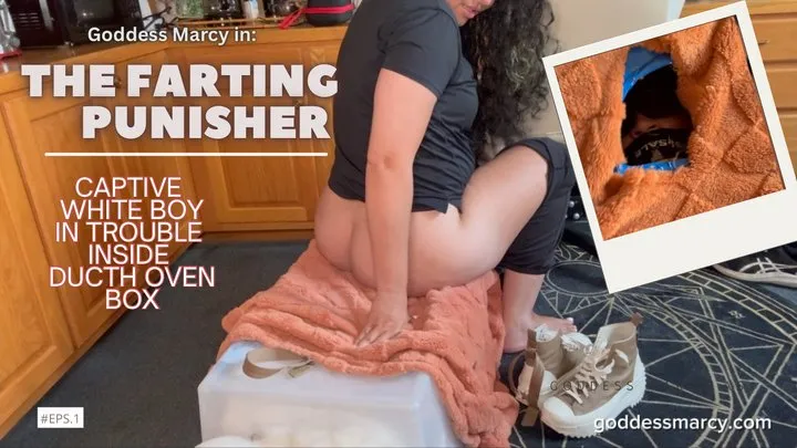 Brazilian Farts By Goddess Marcy - The Farting Punisher: Captive White Boy in Trouble Inside Dutch Oven Box - Feat Goddess Marcy