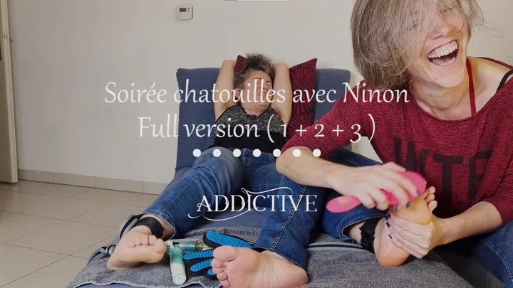 Addictive French Girl - French - Tickle party with Ninon Full version 53 min ( Part 1 + 2 + 3 )