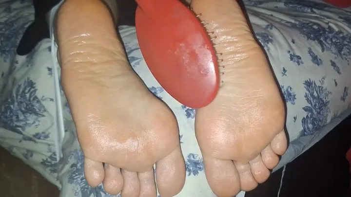 Minisolesfantasy - Tied and oiled soles tickled, while she can't move