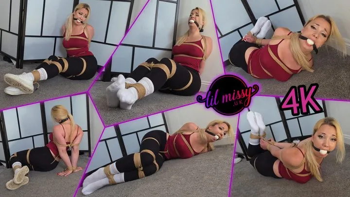 Lil Missy Uk Store - Lil Missy UK in Tied In Black Leggings And White Socks 4K