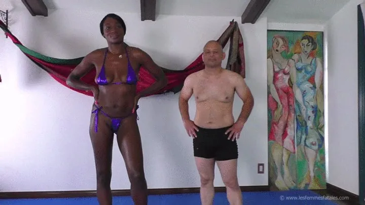 Les Femmes Fatales Productions - Battle of the Sexes! Competitive Wrestling With Slapping! Beautiful Paris Love vs Alex