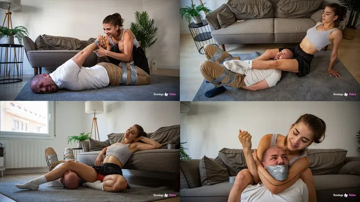 Bondage Kitties - Man Tied and Punished for Watching Porn - Spanish (sub:English), MP4, FULLHD 1080