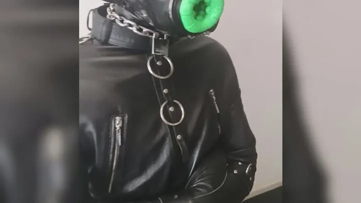 Sphexz - BDSM gay latex deepthroat training with gas mask and straitjacket