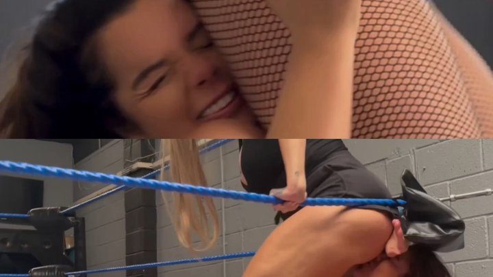 Power Girls Pro Wrestling - Blondes humiliate giantess with ass