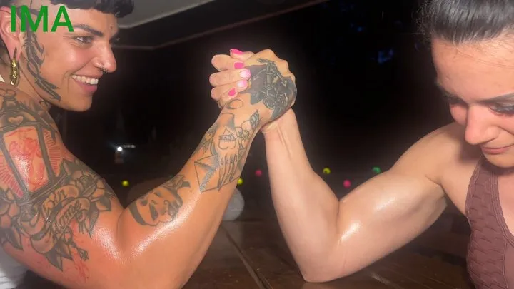 Max Academy - Dolly vs Little Goth Bat - armwrestling