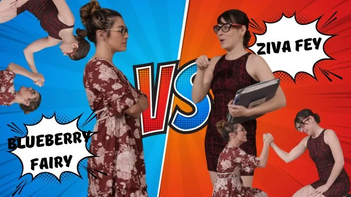 Ziva Zone - 4K Ziva Fey - Secretary Arm Wrestle VS Blueberry Fairy