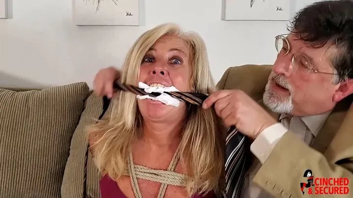 Cinched And Secured - Bad Boss Binds Blonde BusyBody (WMV Format)