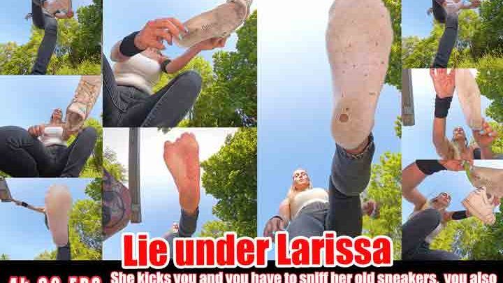 Vr Feet Clips - Eating Girls Clips - 4k - Lie under Larissa, she kicks you and you have to sniff her old sneakers, you also have to smell her cheesy socks and lick her dirty foot soles clean