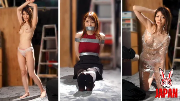 Japan Fetish Fusion Bondage - Layer by layer, Mirei Ohtani is shaped, wrapped, and hidden—kneeling obediently on the floor in the Tool Room, even as her world vanishes under tape bondage