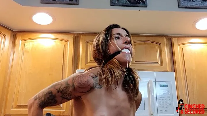 Cinched And Secured - Mya Chair Tied, Topless and Drooling (WMV Format)