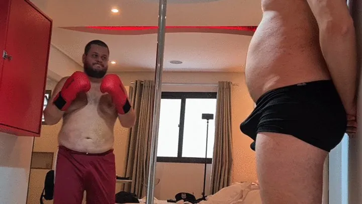 Punchbag - Motel Room Submission: Bear Boxer Punishes Jobber with Intense Gutpunching